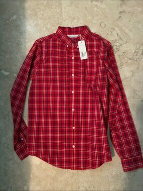 Janie and Jack Red Plaid Button-Down Shirt